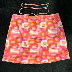 Jeston Retro Square Tie Mini Skirt